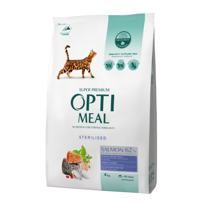 Сухий корм - Сухий корм Optimeal з лососем для стерилізованих кішок та кастрованих котів