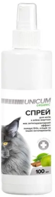 Засоби від паразитів - Unicum ORGANIC - Спрей натуральний від бліх та кліщів для котів