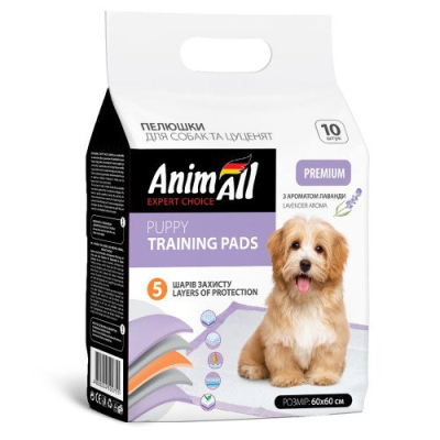 Догляд та гігієна - AnimAll Пелюшки для собак з ароматом лаванди, 60х60 см