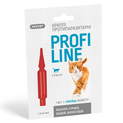 Засоби від паразитів - ProVET PROFILINE - краплі проти бліх для котів від 4 до 8 кг