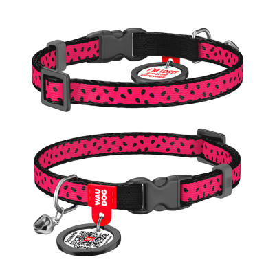 Дозвілля - Collar WAUDOG Nylon «Кавун» Нашийник для котів, нейлоновий з QR паспортом, пластиковий фастекс