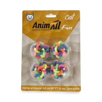 Іграшки - AnimAll Fun Cat Набір м'ячиків Джгут для кішок