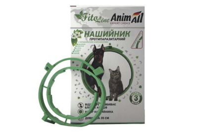 Засоби від паразитів - AnimAll FitoLine Nature Нашийник протипаразитарний для кішок і собак, зелений