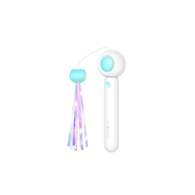 Іграшки - Petgravity Інтерактивна висувна вудочка для котів з лазером, блакитна