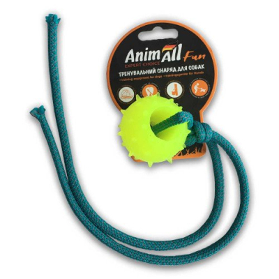 Іграшки - AnimAll Fun Іграшка куля з канатом, жовта