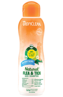 Засоби від паразитів - TropiClean Flea & Tick Шампунь "Заспокійливий" від бліх і кліщів, для собак