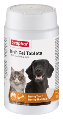 Вітаміни - Beaphar Irish Cal Tablets Таблетки з кальцієм та фосфором для котів і собак