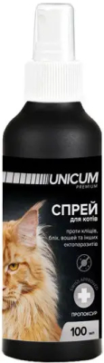 Засоби від паразитів - Unicum Premium - Спрей від бліх та кліщів для котів (пропоксур)