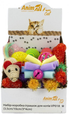 Іграшки - AnimAll Fun Cat Набір-коробка іграшок для котів, 24 шт