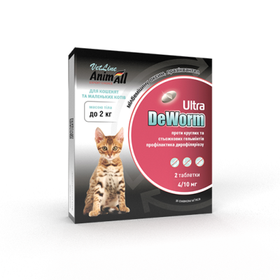 Засоби від паразитів - AnimAll VetLine DeWorm Ultra Антигельмінтик для кошенят і кішок вагою до 2 кг