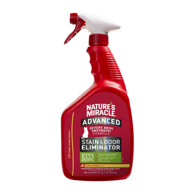 Догляд та гігієна - 8in1 Nature’s Miracle ADV Cat S & O Elimin Spray Lemon - знищувач плям і запахів з посиленою формулою для котів