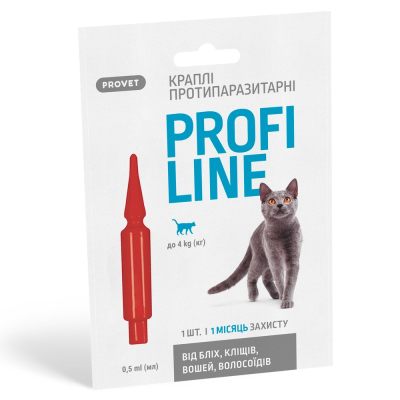 Засоби від паразитів - ProVET PROFILINE - краплі проти бліх для котів до 4 кг