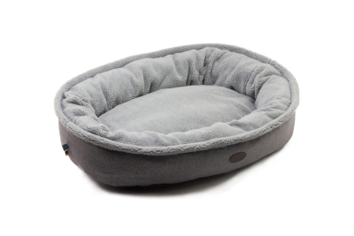 Лежанки - Harley and Cho Donut Fur Gray Овальний лежак для собак