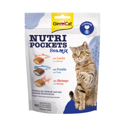 Вітаміни - GimCat Nutri Pockets - вітамінні ласощі для котів (морський мікс)