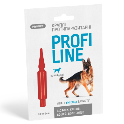 Засоби від паразитів - ProVET PROFILINE (для собак від 20 до 40 кг), 1 піпетка
