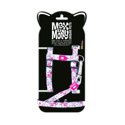Дозвілля - Max & Molly Urban Pets Harness/Leash Set Cherry Bloom Набір шлеї та повідця для котів