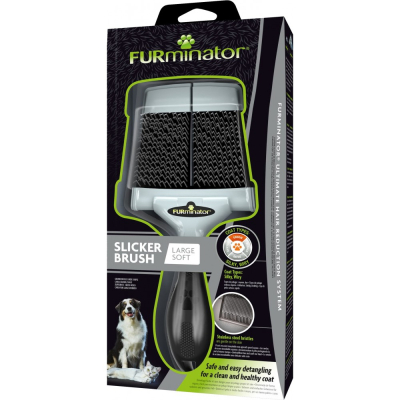 Догляд та гігієна - FURminator Slicker Brush Щітка-пуходерка для котів і собак, м'яка