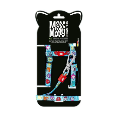 Дозвілля - Max & Molly Urban Pets Harness/Leash Set Little Monsters Набір шлеї та повідця для котів