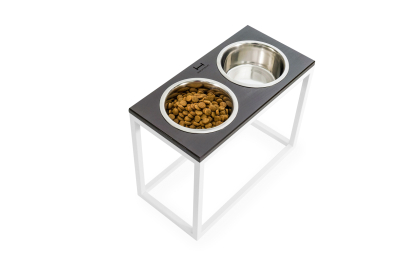 Миски - Harley and Cho Dinner Brown Wood + White Миски на підставці