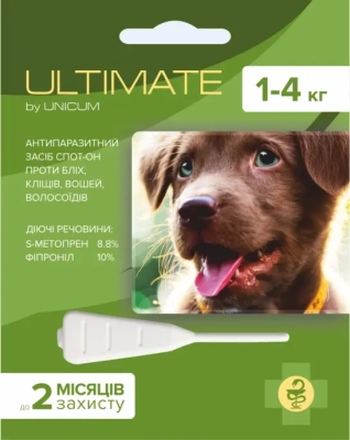 Засоби від паразитів - Unicum ULTIMATE - краплі від бліх, кліщів, вошей та власоїдів для собак
