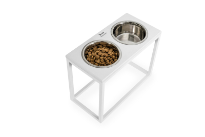 Миски - Harley and Cho Dinner White wood + White Миски на підставці