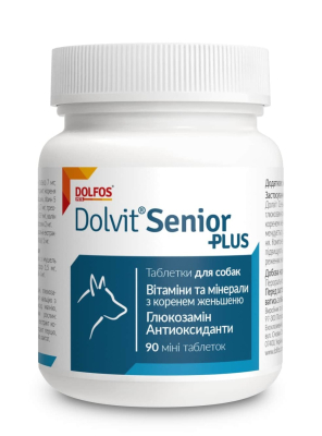 Вітаміни - Dolfos Dolvit Senior Plus mini - таблетки для підтримання здоров'я собак похилого віку