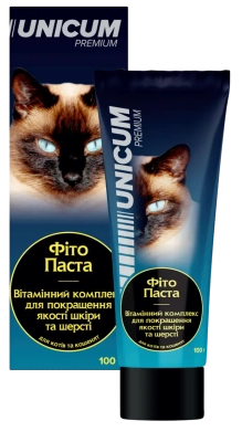Вітаміни - Unicum Фітопаста Комплекс для поліпшення стану шерсті та шкіри у котів та кошенят