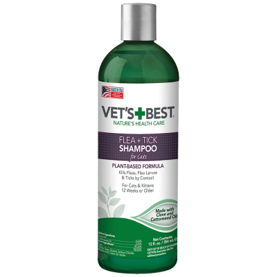 Шампуні та засоби для догляду - Vet`s Best Flea & Tick Shampoo for Cats Косметичний засіб, шампунь для котів, що відлякує комах