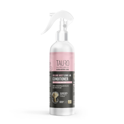 Шампуні та засоби для догляду - Tauro Pro Line Ultra Natural Care Volume Boost Leave - In Conditionier Незмивний спрей-кондиціонер для надання об'єму шерсті собак і котів