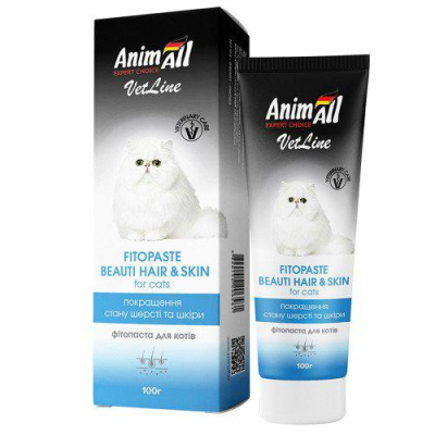 Вітаміни - AnimAll VetLine Beauty Hair&Skin Фітопаста для покращення якості шерсті у кішок