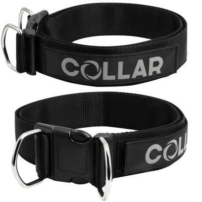 Амуніція - Collar Нашийник "POLICE" №2 для собак з нейлону, на липучці, чорний