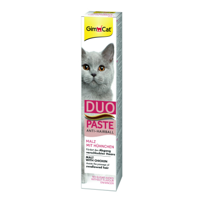 Вітаміни - GimCat Duo Paste Anti-hairball malt with chicken Паста для котів з чутливим травленням мальт та курка