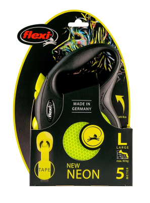 Купити FLEXI New Neon L Повідець-рулетка для собак, стрічка (5 м; до 50 кг)