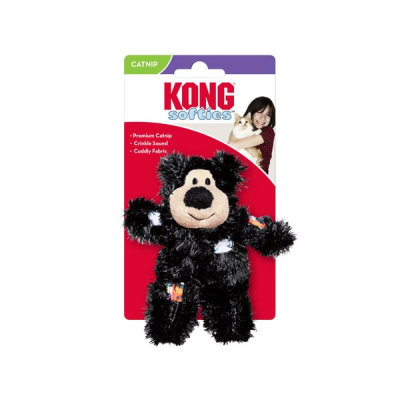 Іграшки - KONG Softies Patchwork Bear Іграшка для котів, Ведмедик чорний