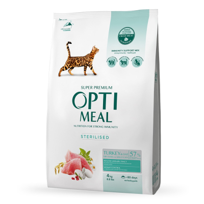 Сухий корм - Сухий корм Optimeal з індичкою та вівсом для стерилізованих кішок та кастрованих котів