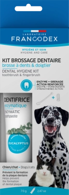 Шампуні та засоби для догляду - Francodex Laboratoire Dental Kit Dog Набір зубна паста і щітка для котів і собак