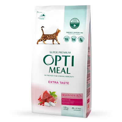 Сухий корм - Сухий корм Optimeal з високим вмістом телятини для дорослих котів