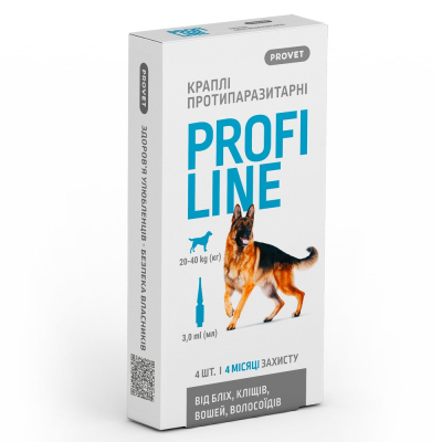 Засоби від паразитів - ProVET PROFILINE (для собак від 20 до 40 кг) 4 піпетки