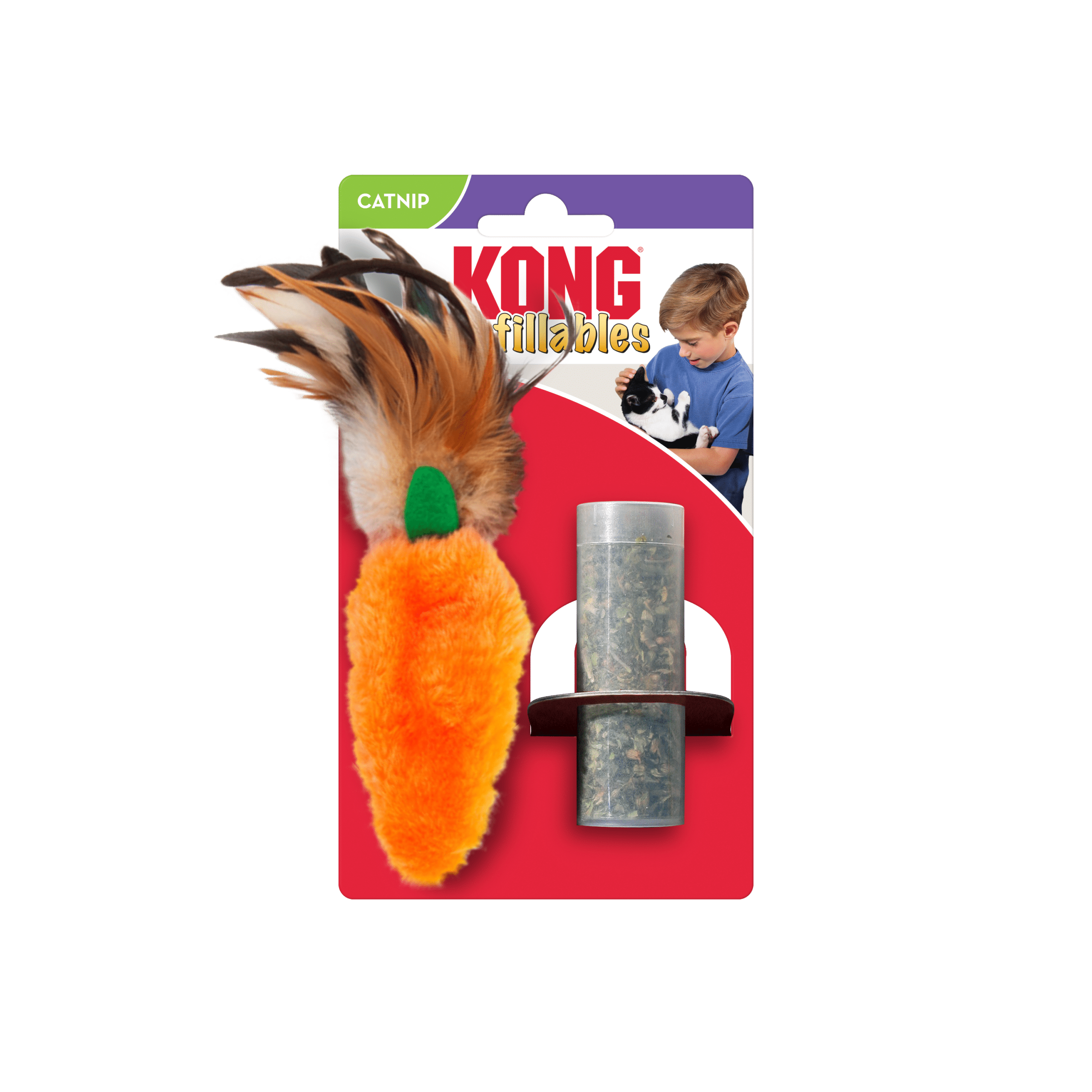 Іграшки - KONG Refillables Carrot Feather Іграшка для котів, морква з пір'ям