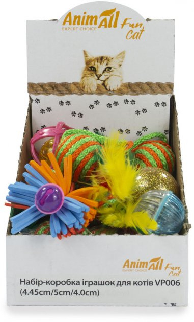 Іграшки - AnimAll Fun Cat Набір-коробка іграшок для котів, 15 шт