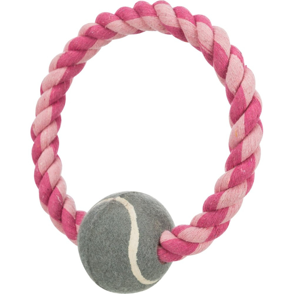 Іграшки - Trixie Rope with ball - іграшка для собак, канат з тенісним м'ячем