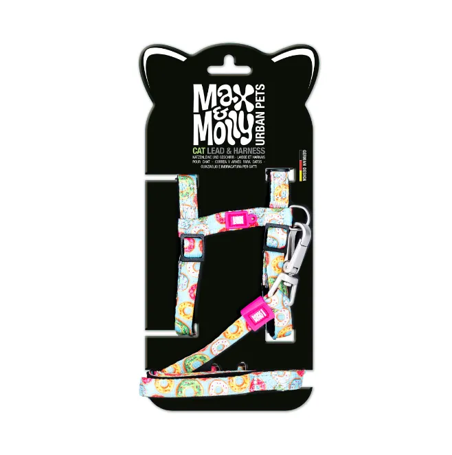 Дозвілля - Max & Molly Urban Pets Harness/Leash Set Donuts Набір шлеї та повідця для котів