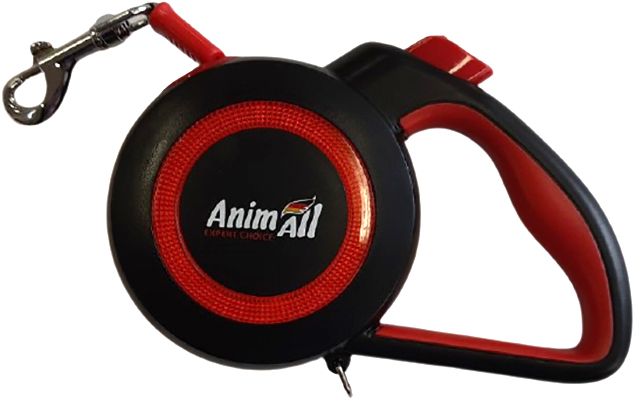 Амуніція - AnimAll Reflector Повідець-рулетка для собак, червоно-чорний