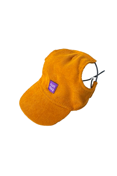 Прогулянки - Hat-Dog Кепка з вельвету для собак, гірчична