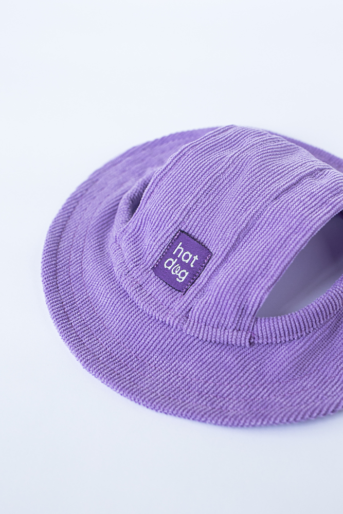 Прогулянки - Hat-Dog Панама з вельвету для собак, лавандова