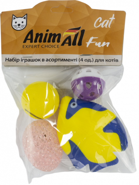 Іграшки - AnimAll Fun Cat Набір іграшок для котів, 4 шт