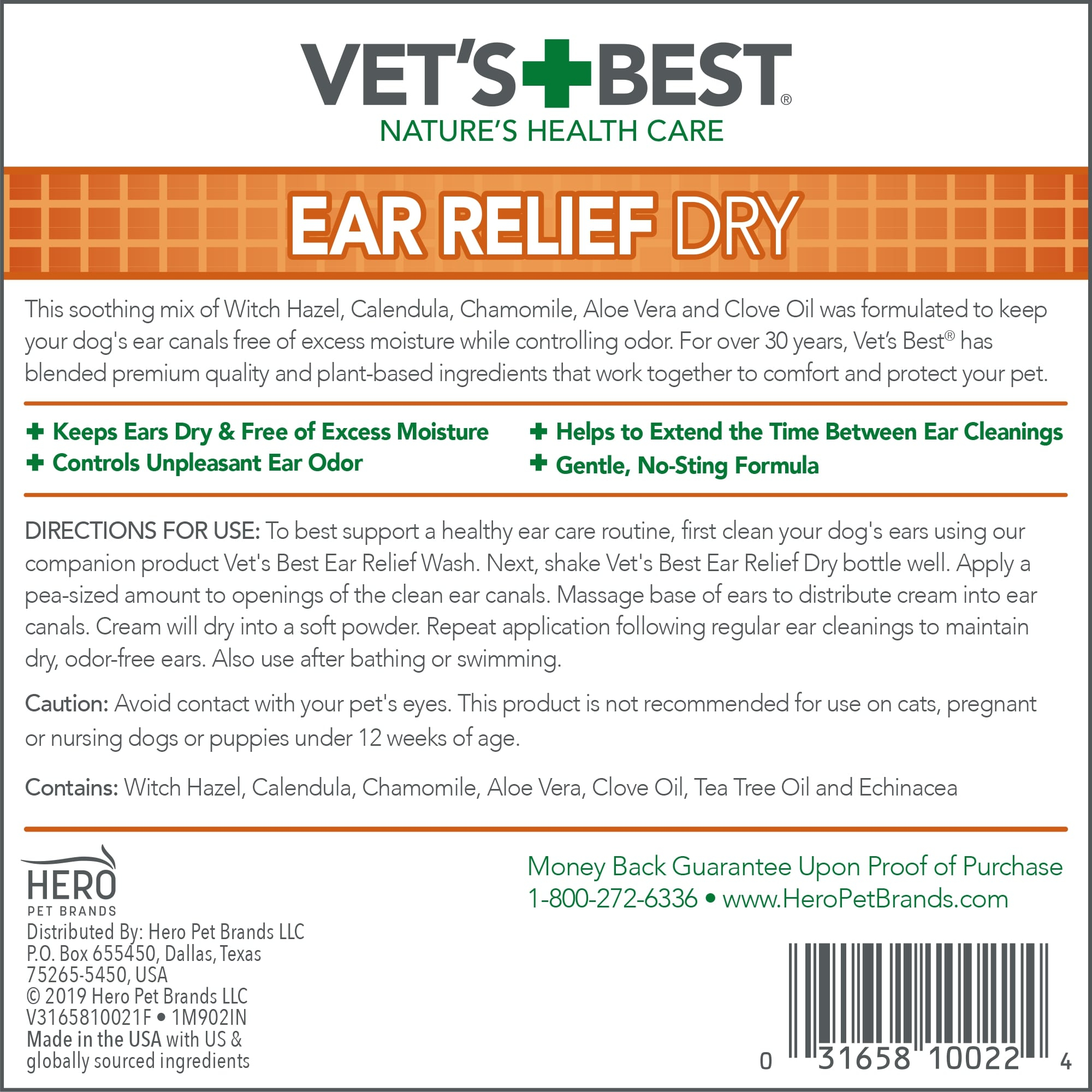 Шампуні та засоби для догляду - Vet's Best Ear Relief Dry Засіб для догляду за вухами собак