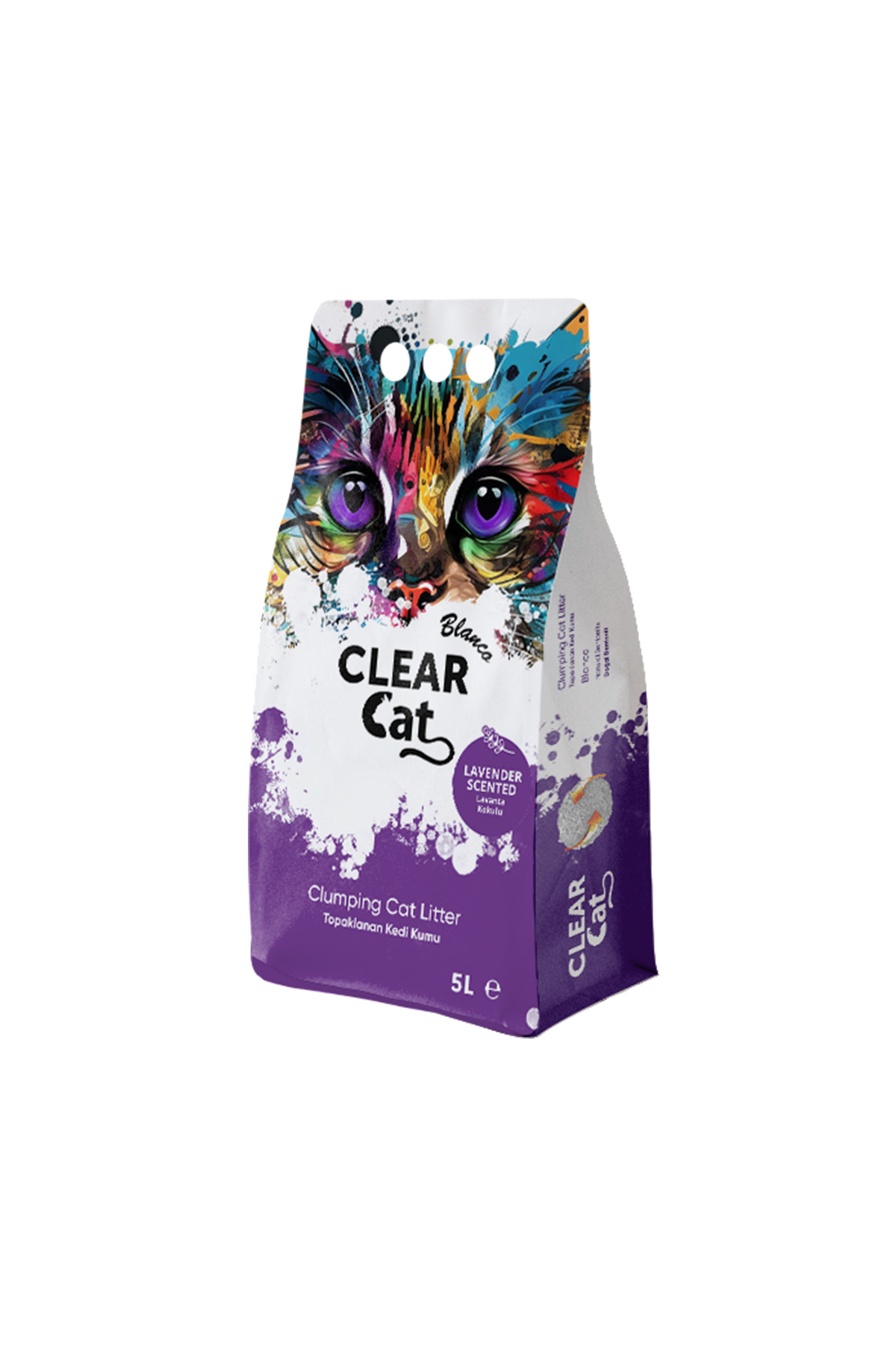 Наповнювач для туалету - ClearCat Blanco Лаванда, Комкуючий бентонітовий наповнювач для котячого туалету