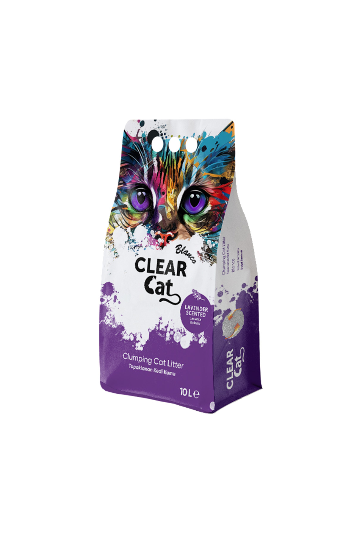 Наповнювач для туалету - ClearCat Blanco Лаванда, Комкуючий бентонітовий наповнювач для котячого туалету