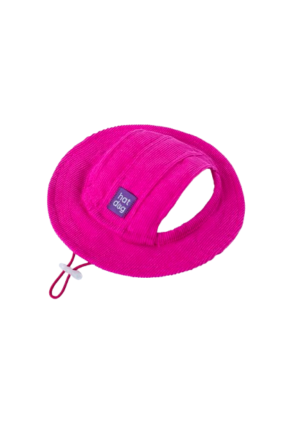 Прогулянки - Hat-Dog Панама з вельвету для собак, малинова